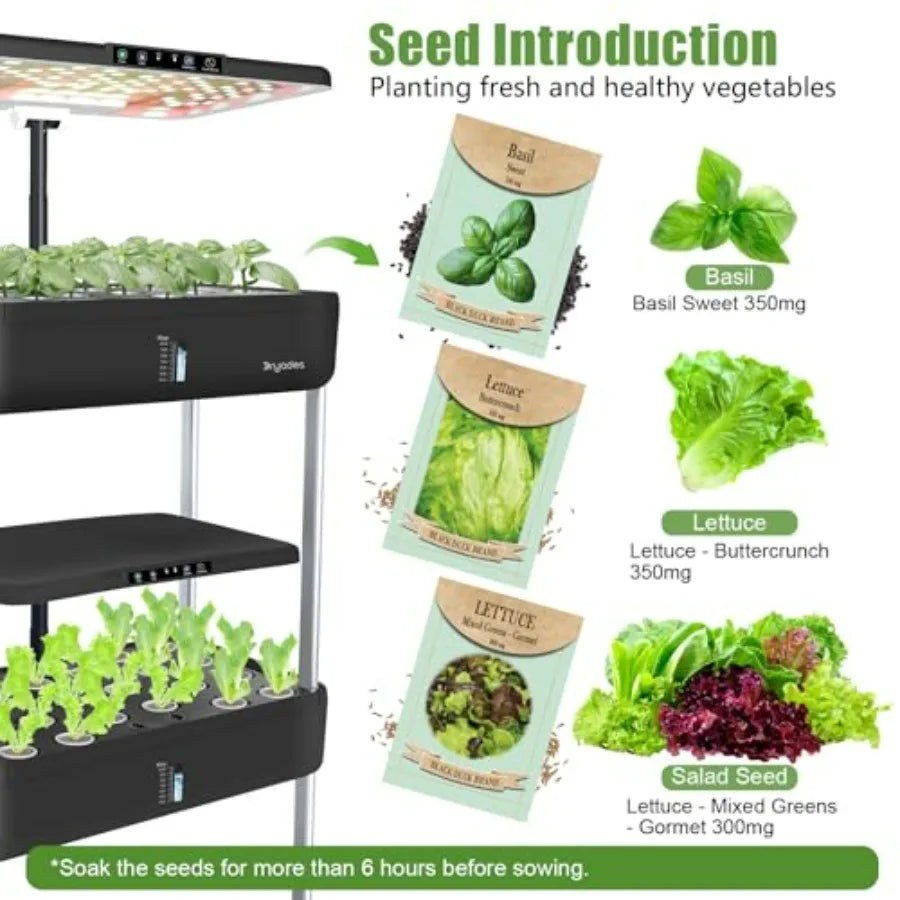 Indoor Hydroponic 66 Pod System With 53W Full Spectrum LED