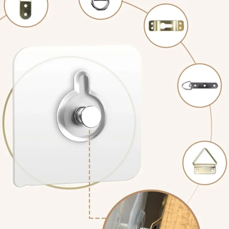 NONEDIY 10 Pack Adhesive Wall Hooks Hangers For Kitchen Bathroom