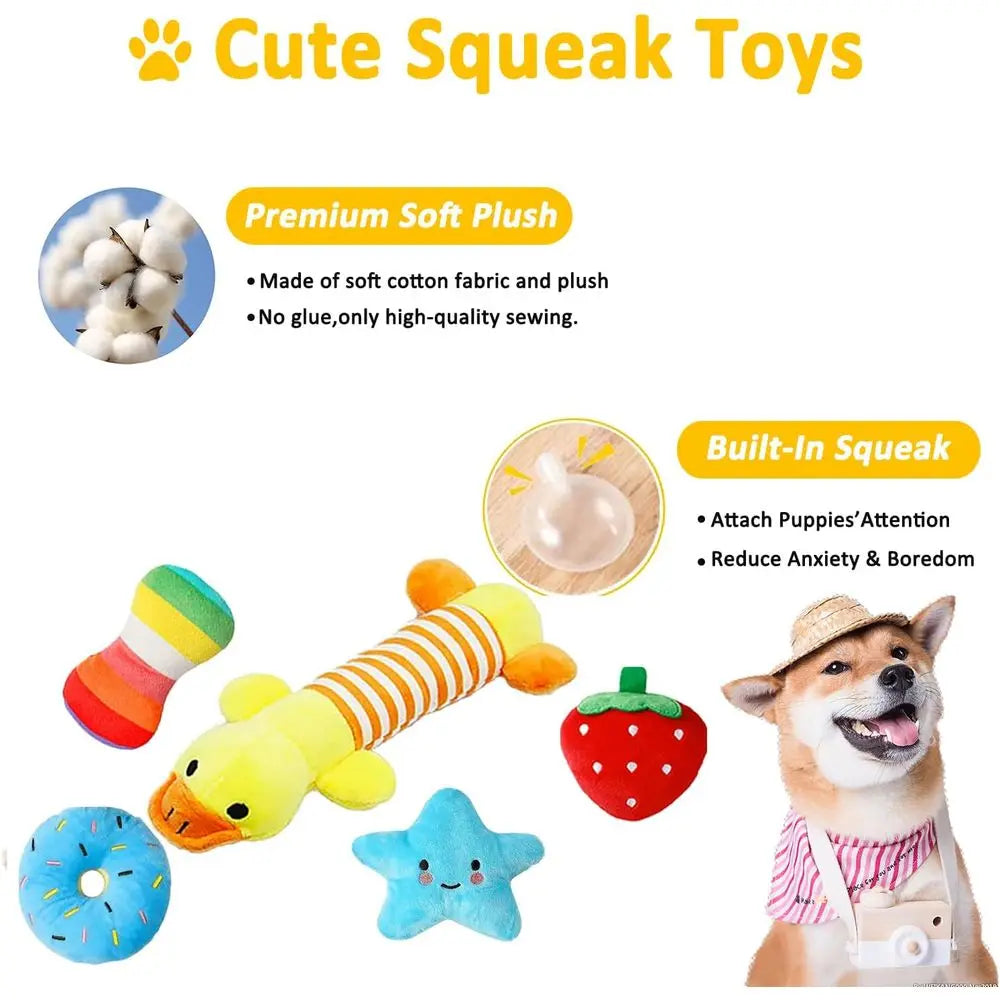 25 Pack Puppy Dog Toys For Small Dogs Squeaky Plush
