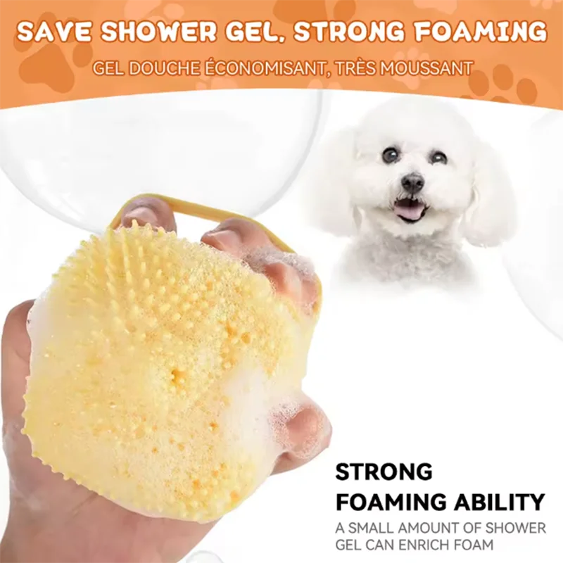 Pet Bath Massage Brush Silicone For Dogs And Cats Pets
