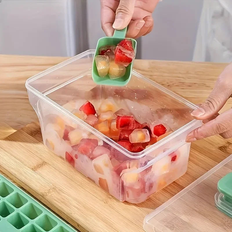 Ice Cube Tray With Lid And Storage Bin Easy Release