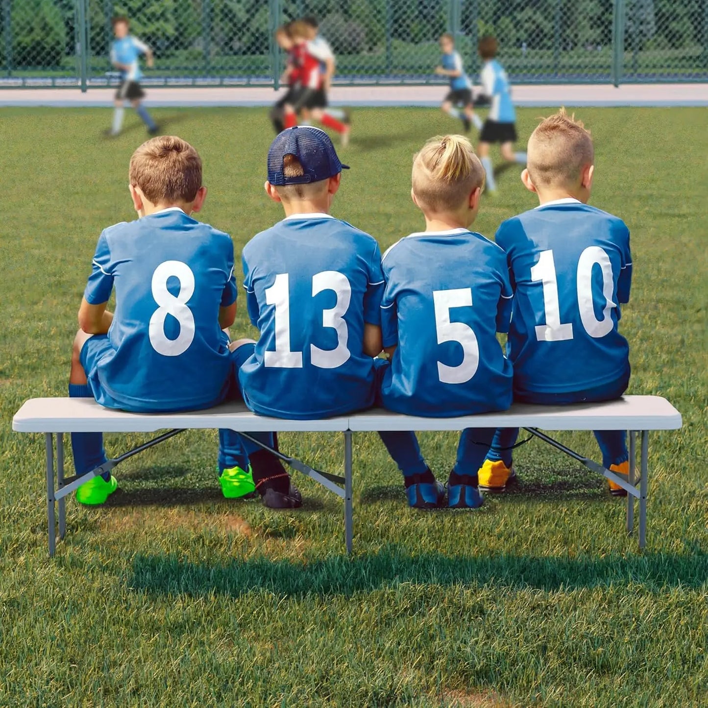Twister.CK HDPE Plastic Folding Bench 2 Pack For Outdoor Use