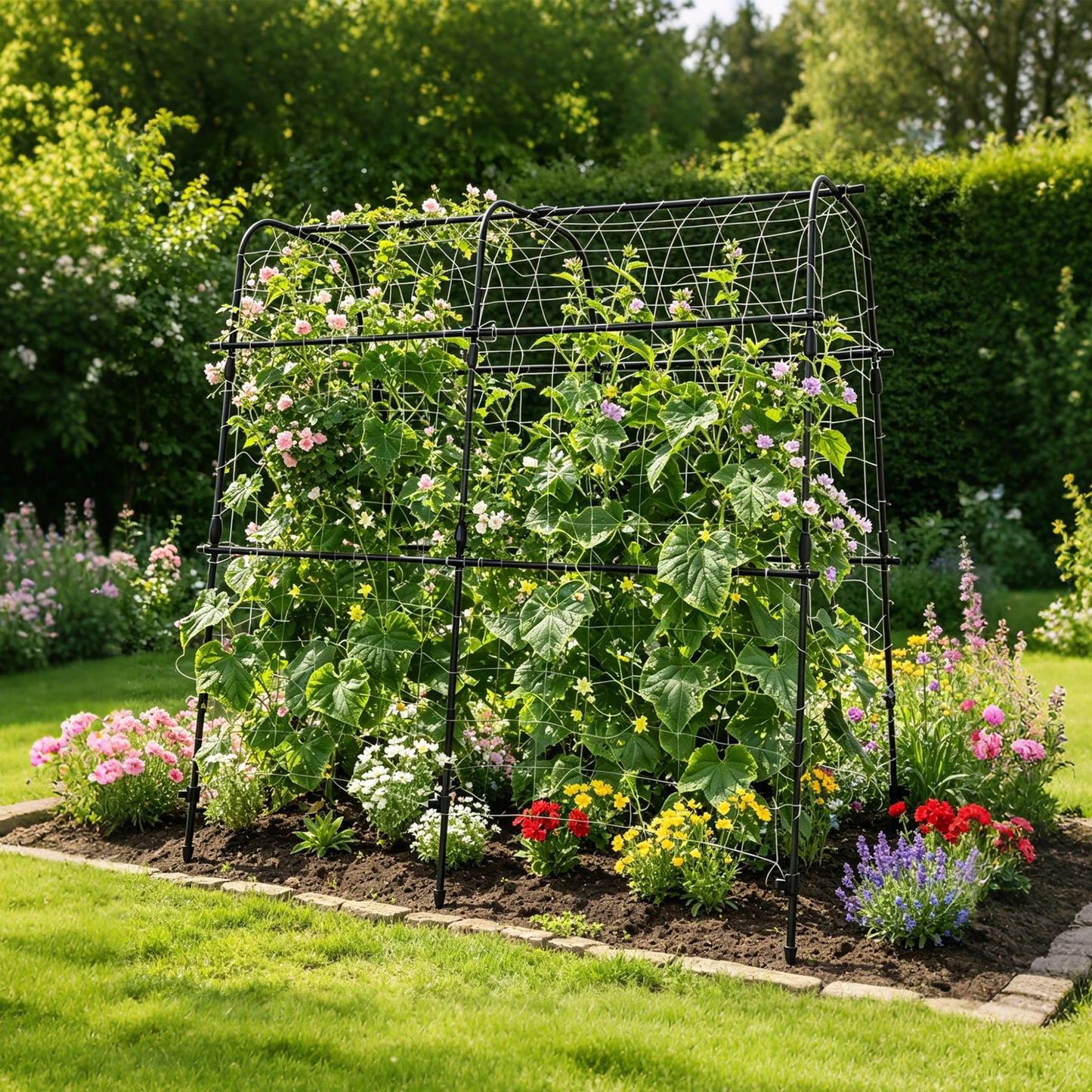 HiMISS Metal Garden Arch Trellis For Climbing Plants Support