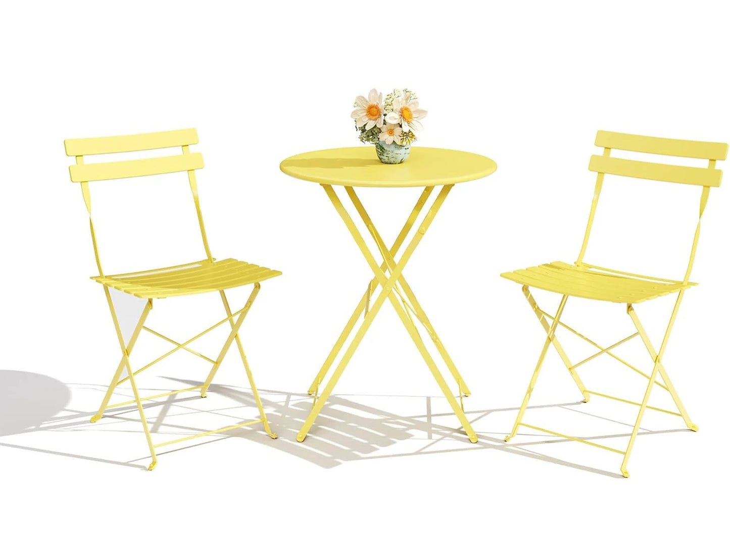 TWISTER.CK Patio Bistro Set Folding Table And Chairs