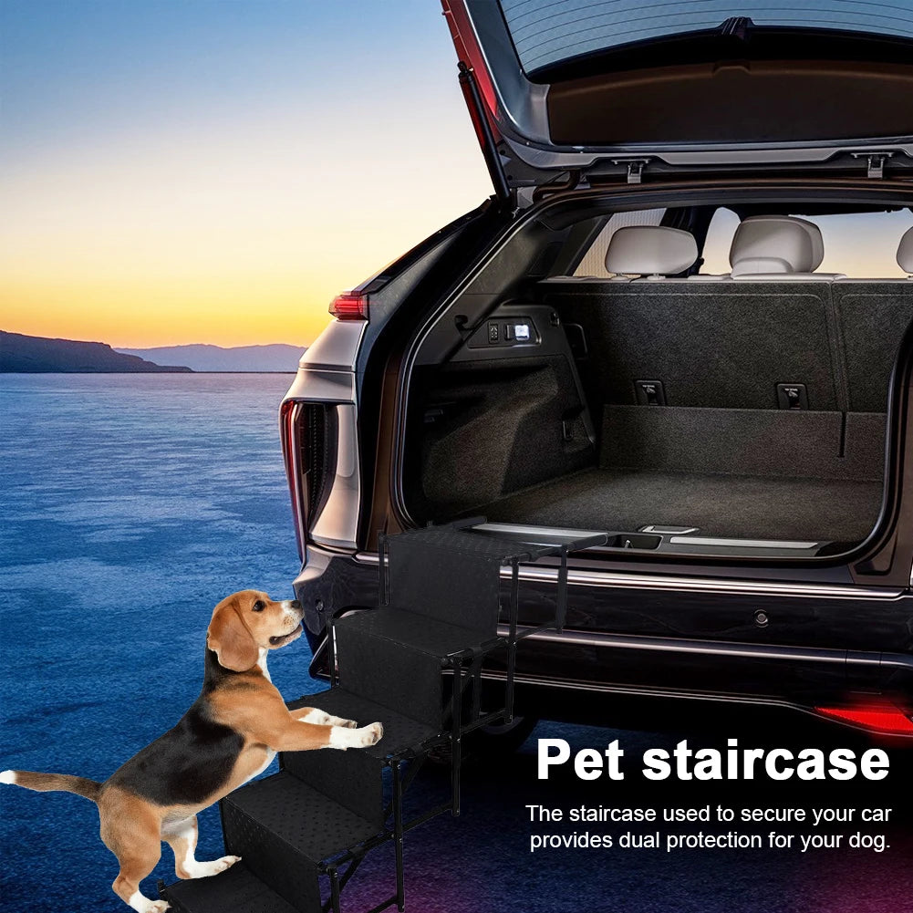 Portable Dog Steps 5 Step Load 150 Lbs Foldable Ramp