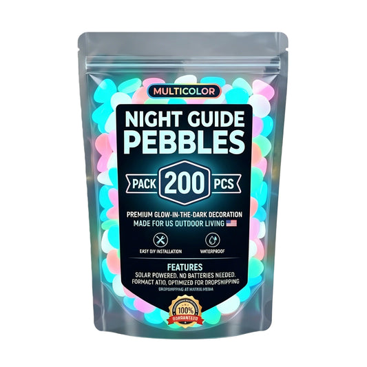 1000/600/400/200 PCS Garden Luminous Stones Glow in The Dark, for Walkway Driveway Pathway, Outdoor Waterproof Landscape Rocks