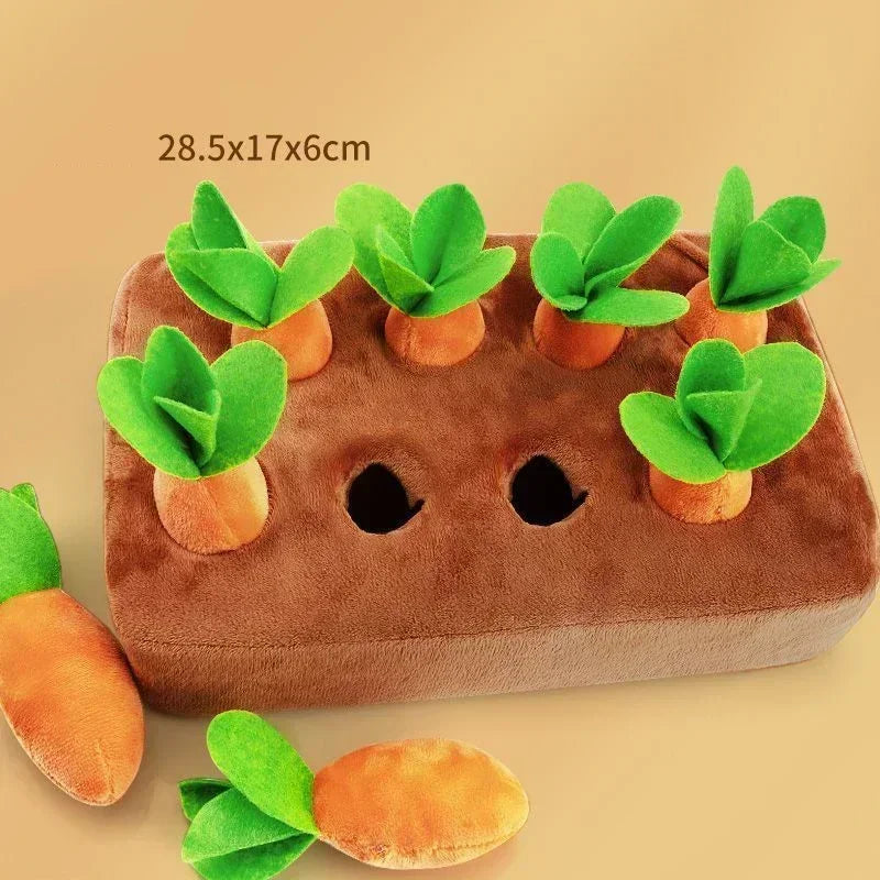 Snuffle Mat Dog Toy Plush Carrot Vegetable Field Interactive Toy