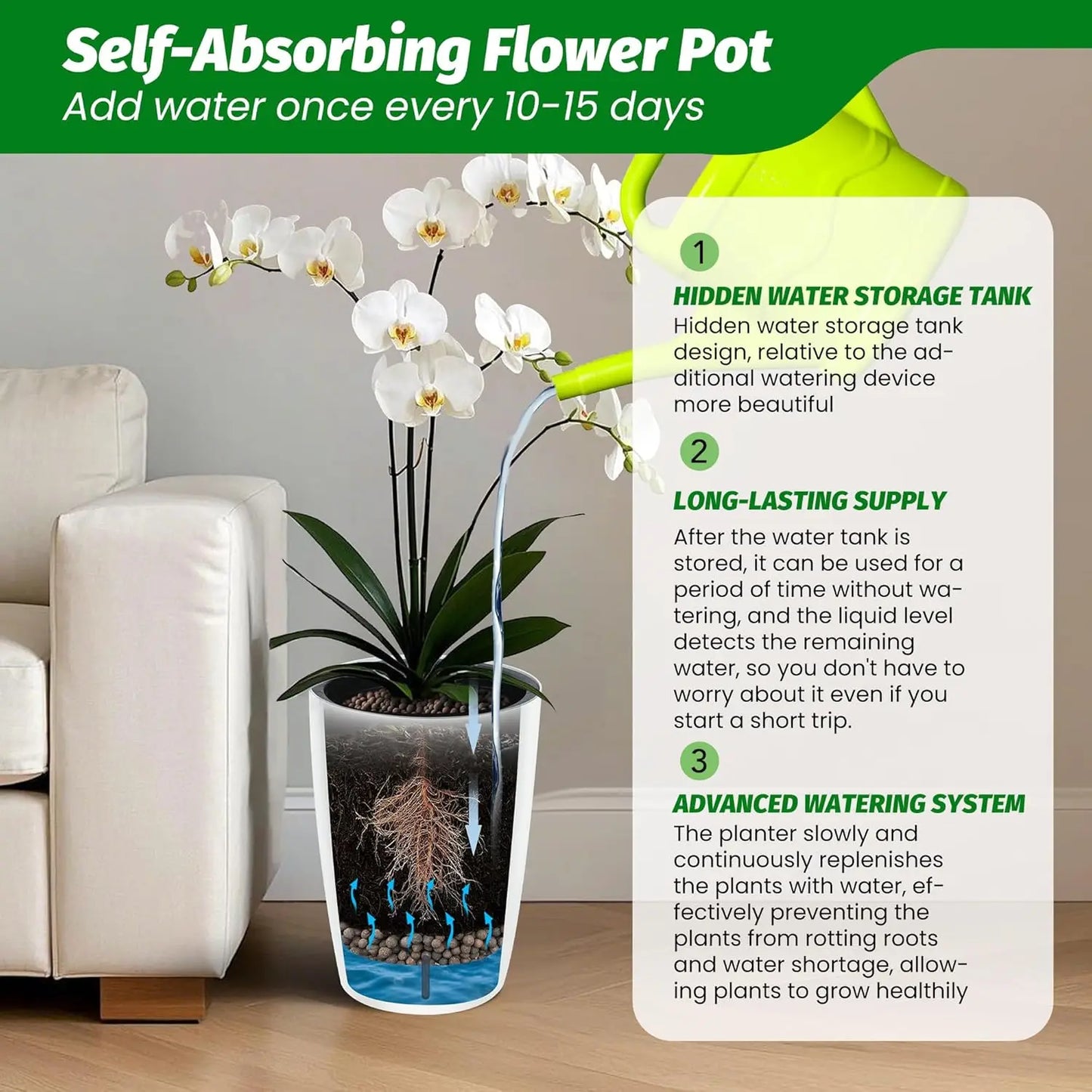 Twister Self Watering Planters Two Pack for Large Plants