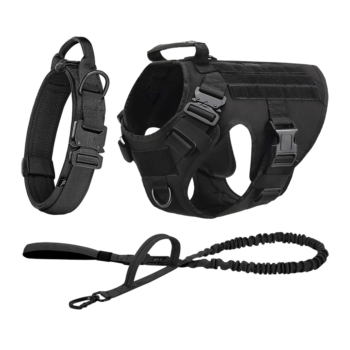 PETRAVELCN Tactical Dog Harness Vest Molle Pouches For Training