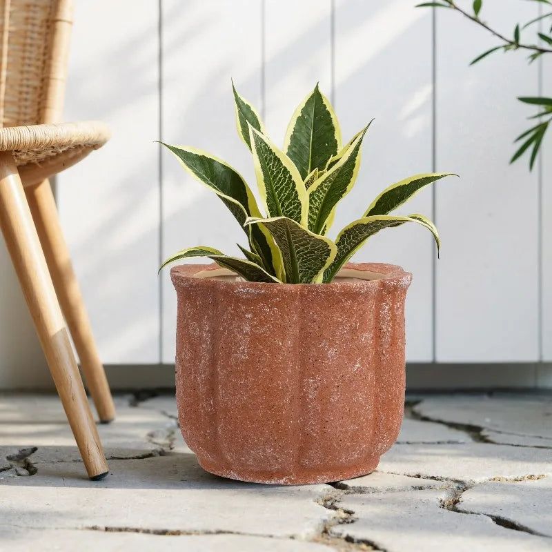 Terracotta Ceramic Flower Planter Pot With Drainage Hole Plug