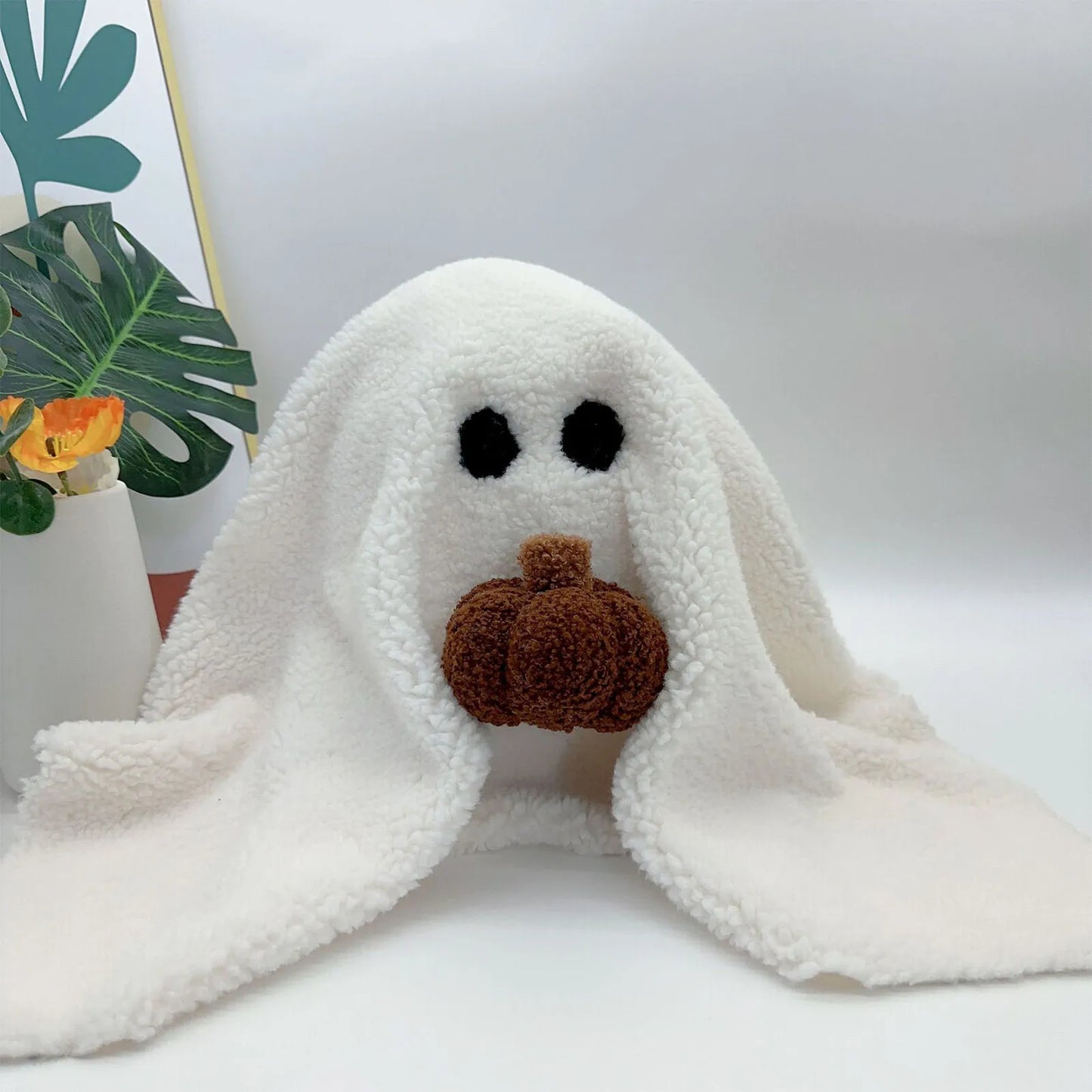 Halloween Ghost with Pumpkin Pillow Cute PP Cotton Stuffed Ghost Throw Pillow for Festive Party  Decor Stuffed Ghost Pillow