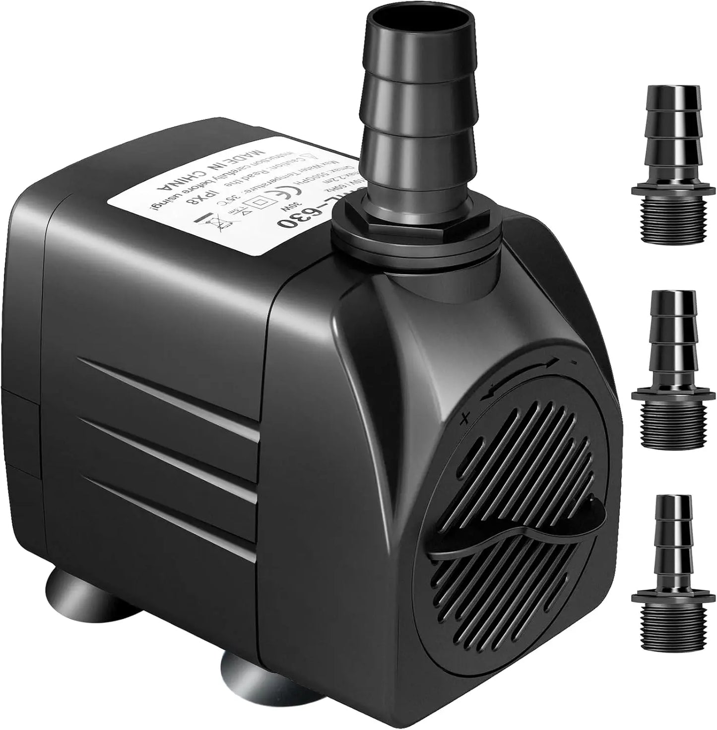 550GPH Submersible Pump 30W Fountain Water Pump, 2000L/H, with 7.2ft High Lift, 3 Nozzles for Aquarium, Fish Tank, Pond, Hydropo