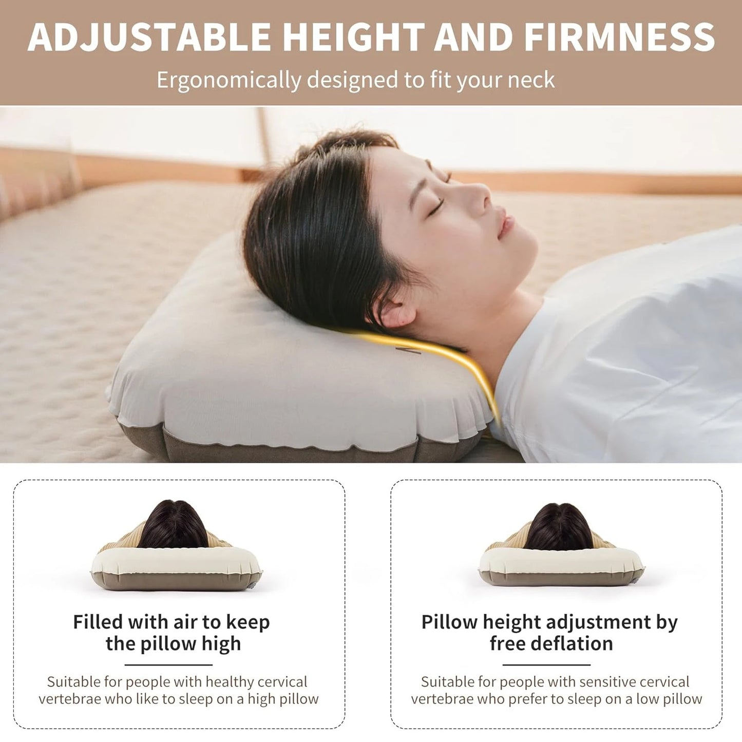Naturehike Ultralight Inflatable Pillow Camping Pillows for Travel Hiking Backpacking Home Soft Breathable Sleeping Neck Pillow