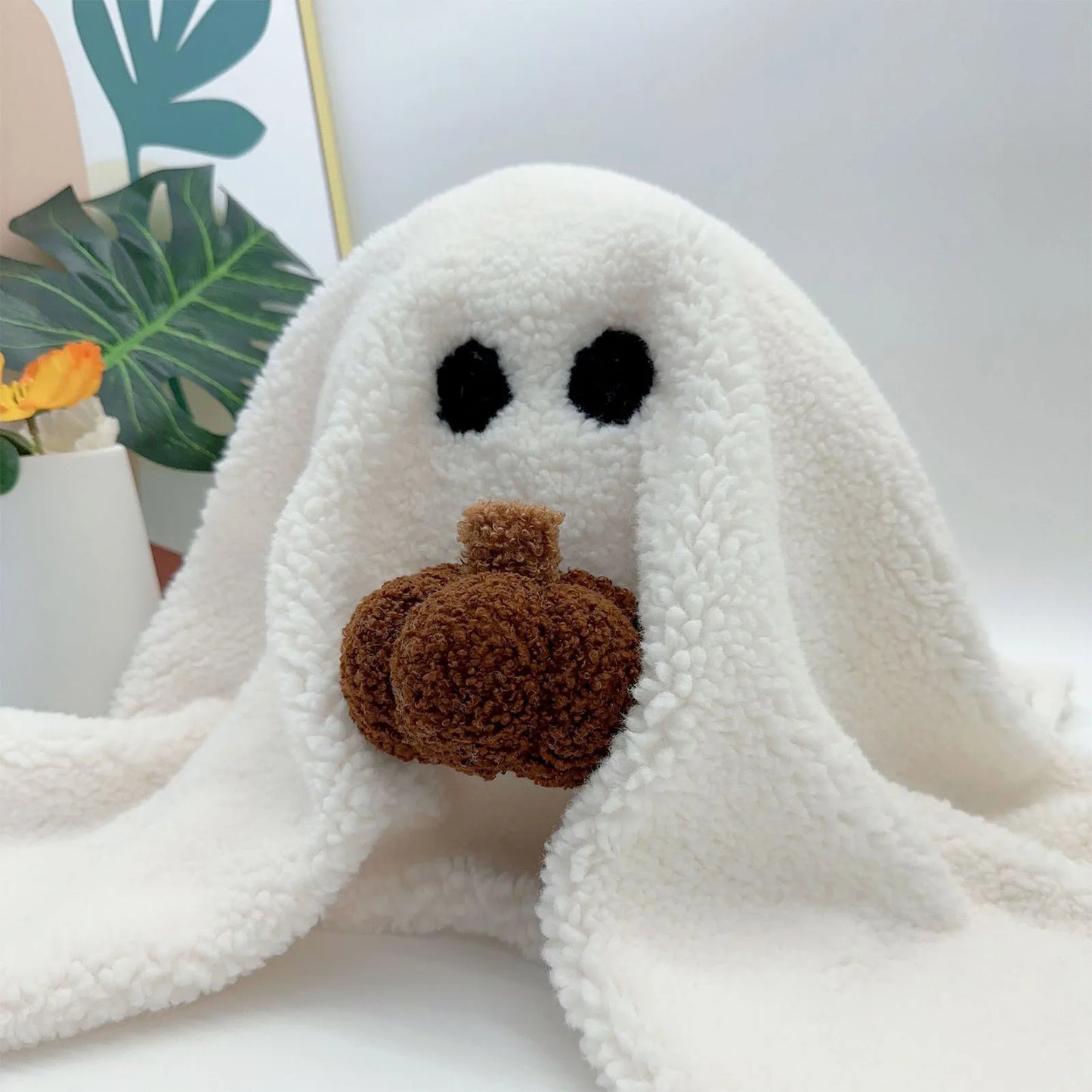 Halloween Ghost with Pumpkin Pillow Cute PP Cotton Stuffed Ghost Throw Pillow for Festive Party  Decor Stuffed Ghost Pillow