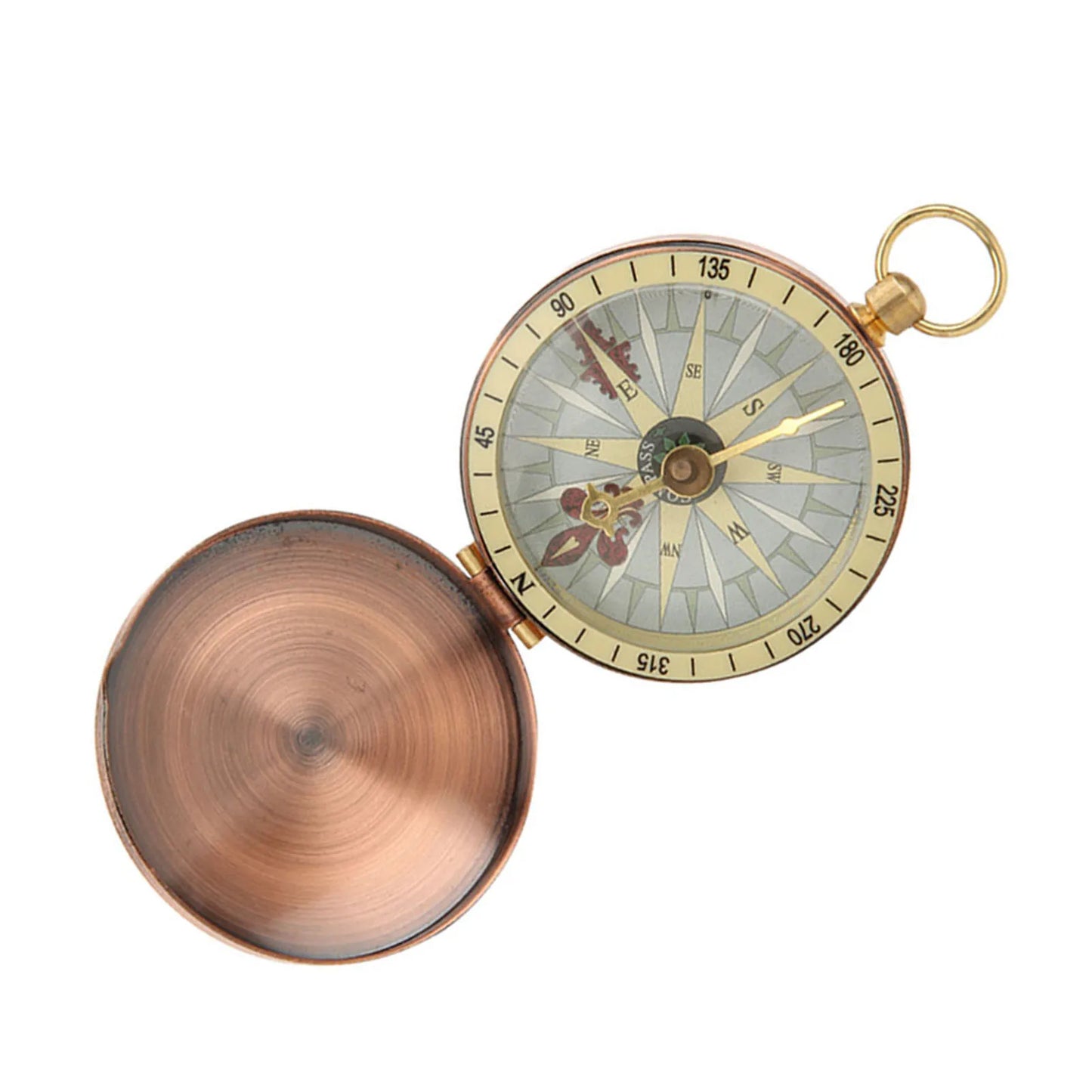 Portable Vintage Pocket Watch With Compass For Camping Hiking
