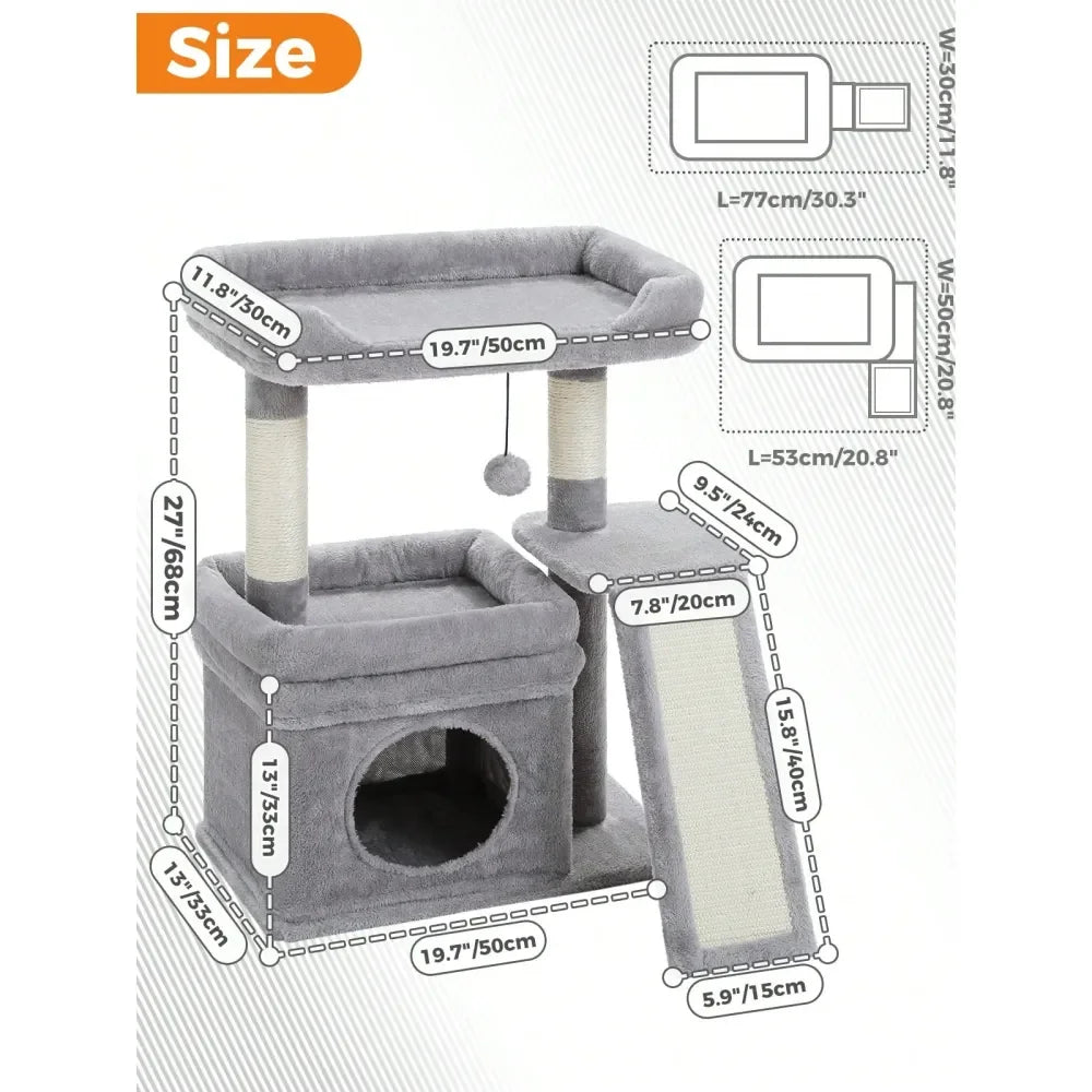 XMSJ Cat Tree Indoor Tower With Sisal Posts And Condo
