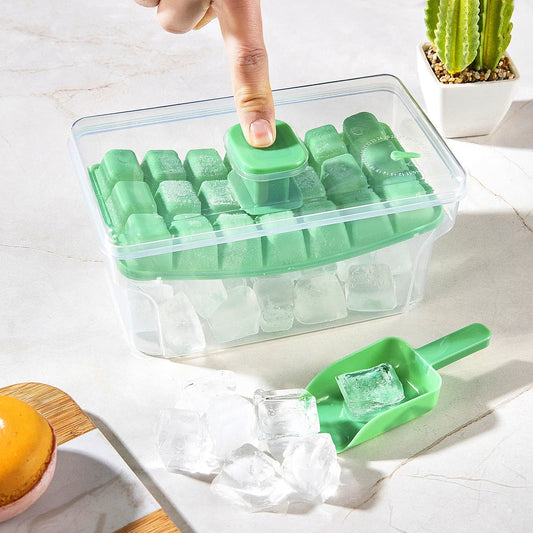Ice Cube Tray With Lid And Storage Bin Easy Release