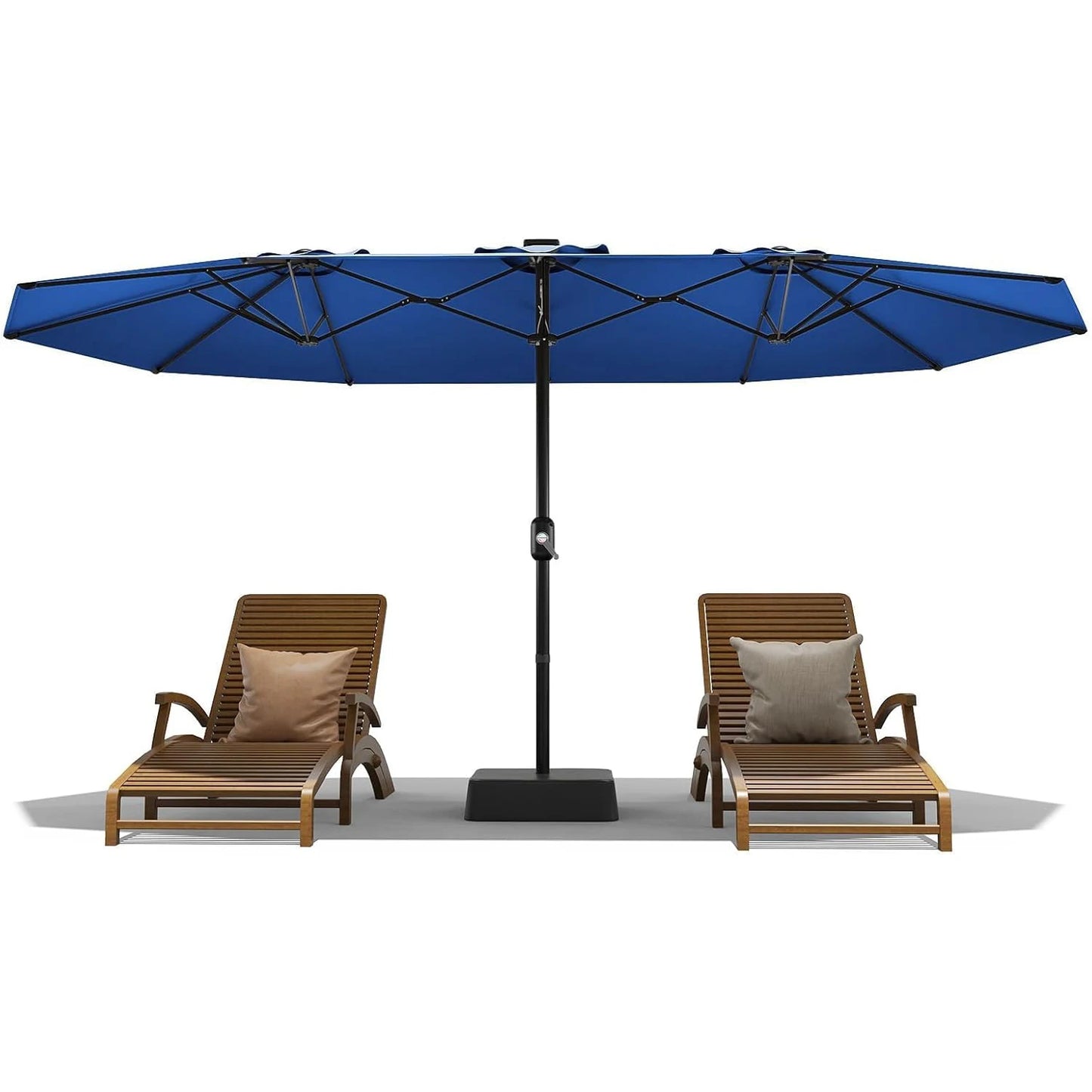 Twister Patio Umbrella Double-Sided Rectangle Market With Cross Base