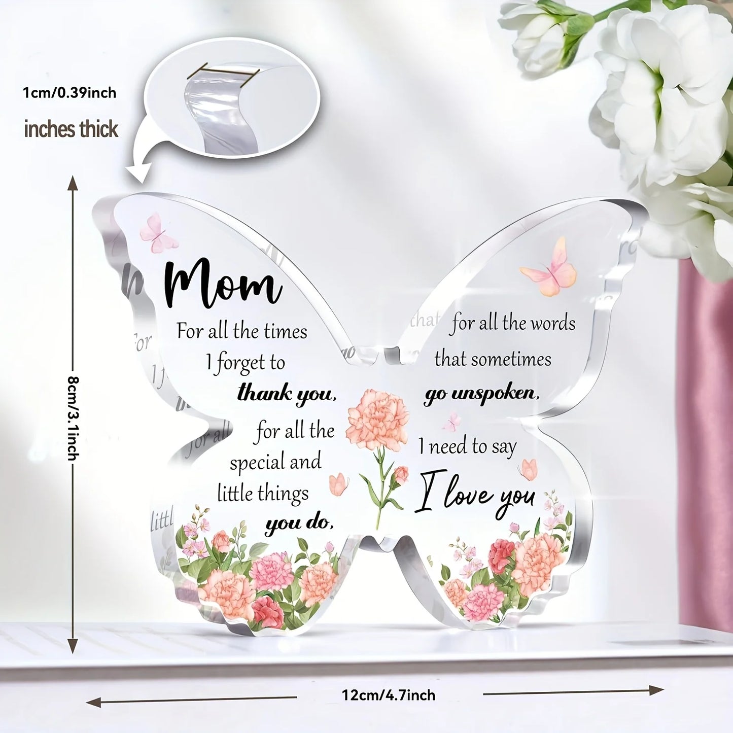 Delicate Butterfly Acrylic Decorations Gift For Mom Birthday Idea