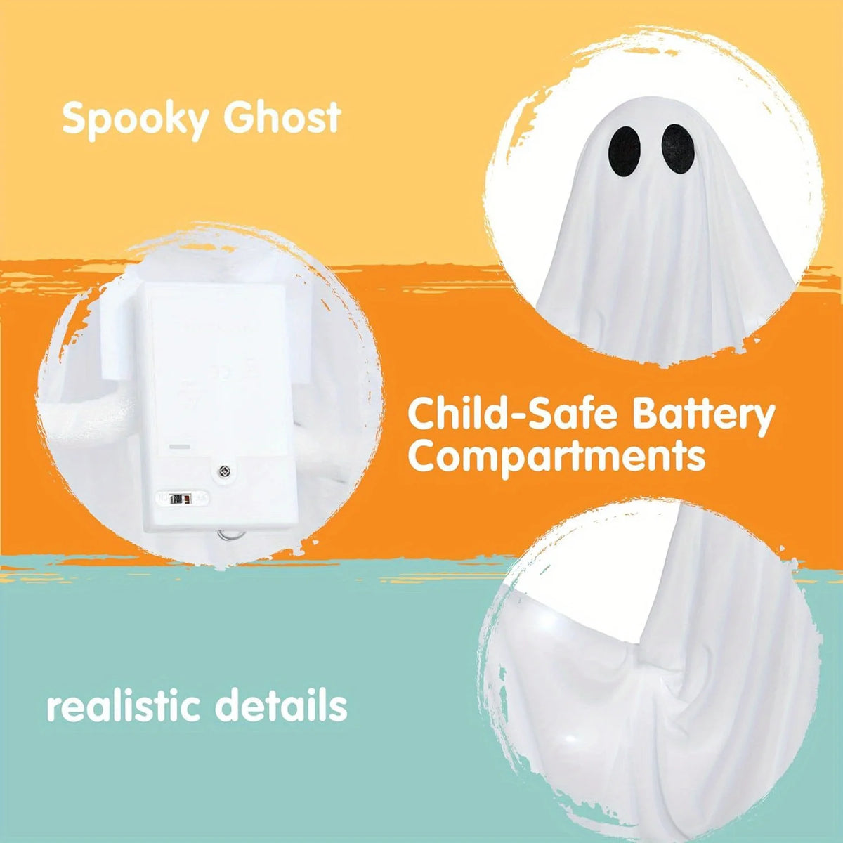 Light Up Hanging Ghost Halloween Decoration With Spooky LED Glow