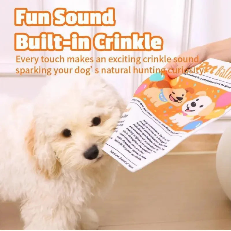 Rustle Newspaper Dog Toy 600D Oxford Tough Bite Interactive Sound Making Paper Look Puppy Anxiety Relief Chew Play Toy