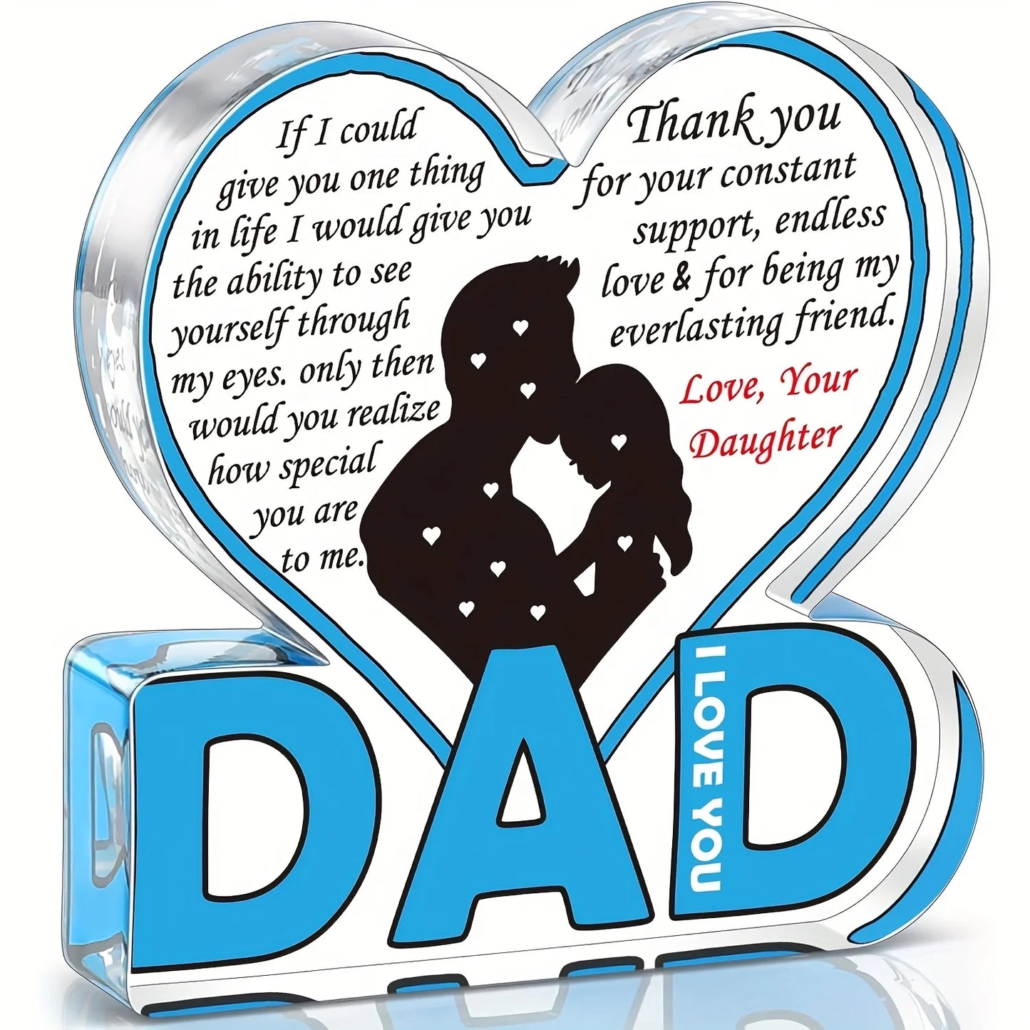 Acrylic Dad Plaque Gift From Daughter Best Dad Ever