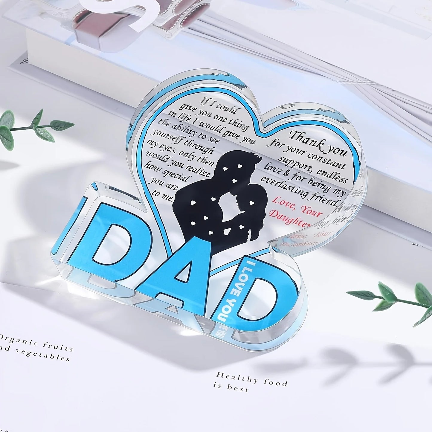 Acrylic Dad Plaque Gift From Daughter Best Dad Ever