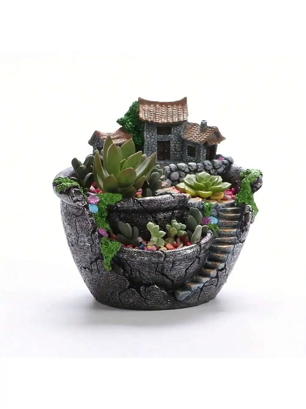 Fairy Garden Planter Pot For Tiny Flowers And Succulents