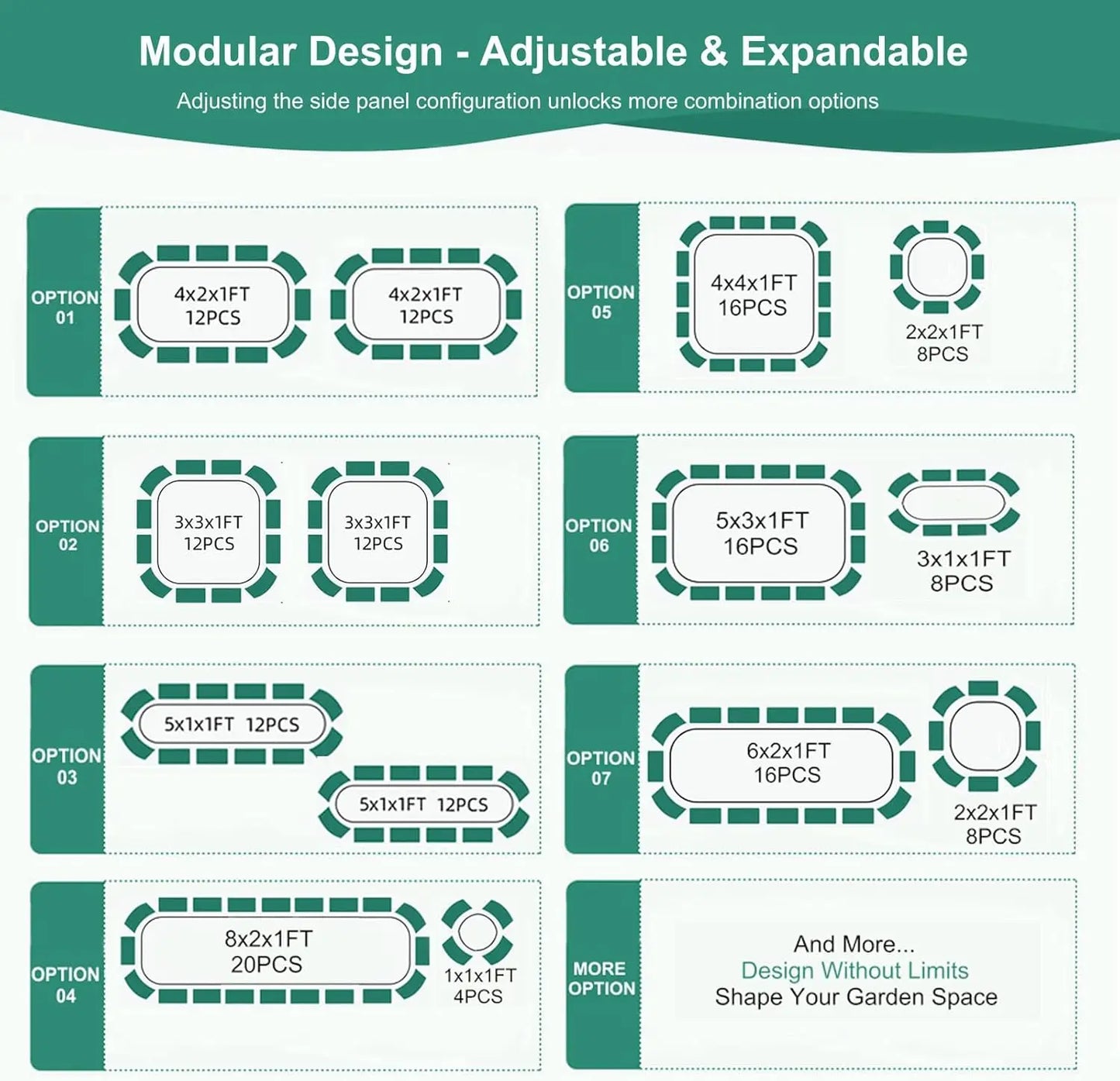 Modular Galvanized Raised Garden Bed Kit 3-In-1 for Outdoors