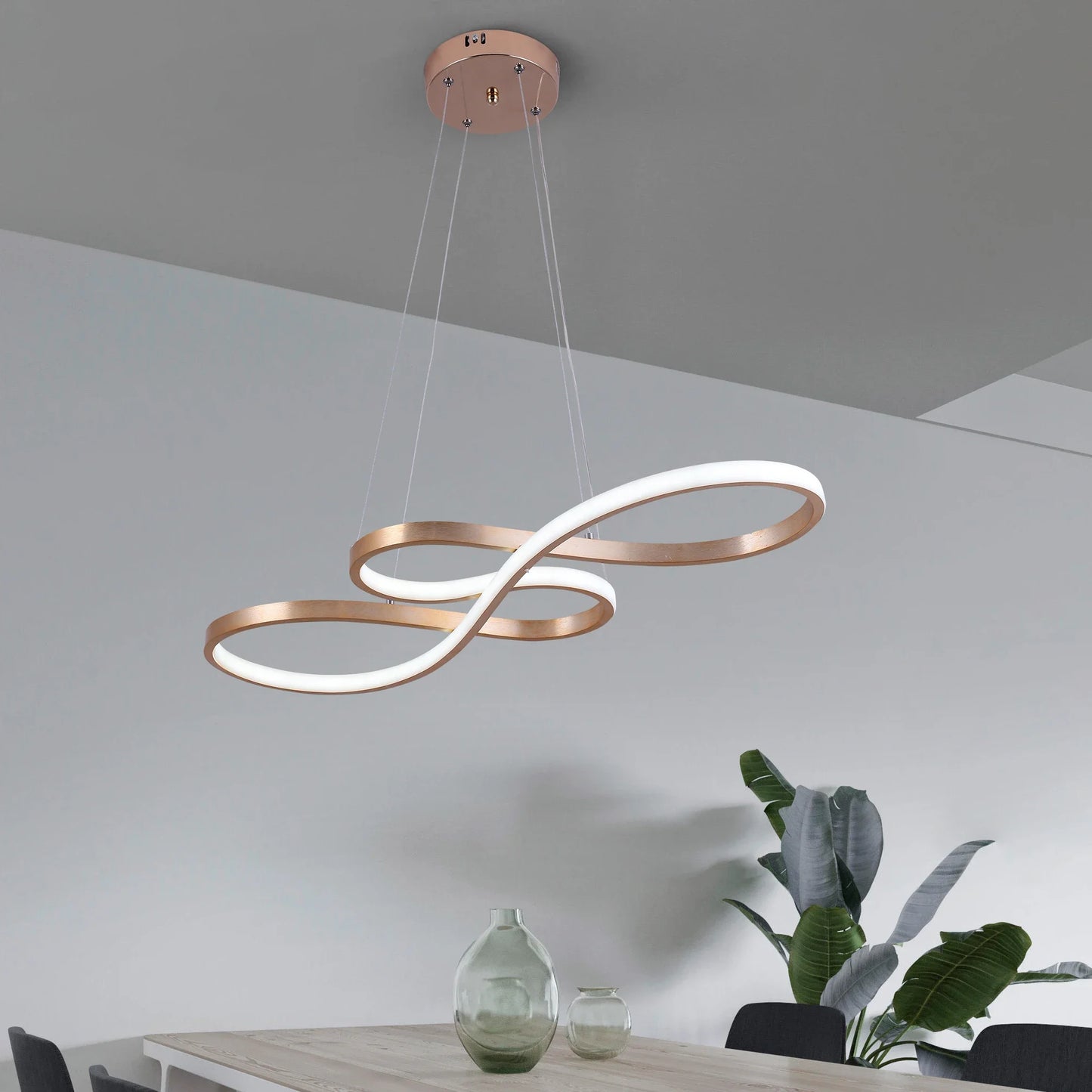 GreeLustr Modern Chandelier Pendant Light Acrylic Note Dimmable Led Ceiling Lamp Dining Living Room Hotel Decor Hanging Fixture