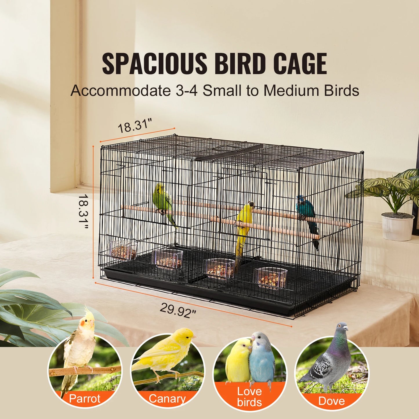 SucceBuy Flight Bird Cage Divider Stackable Travel Cage Handle