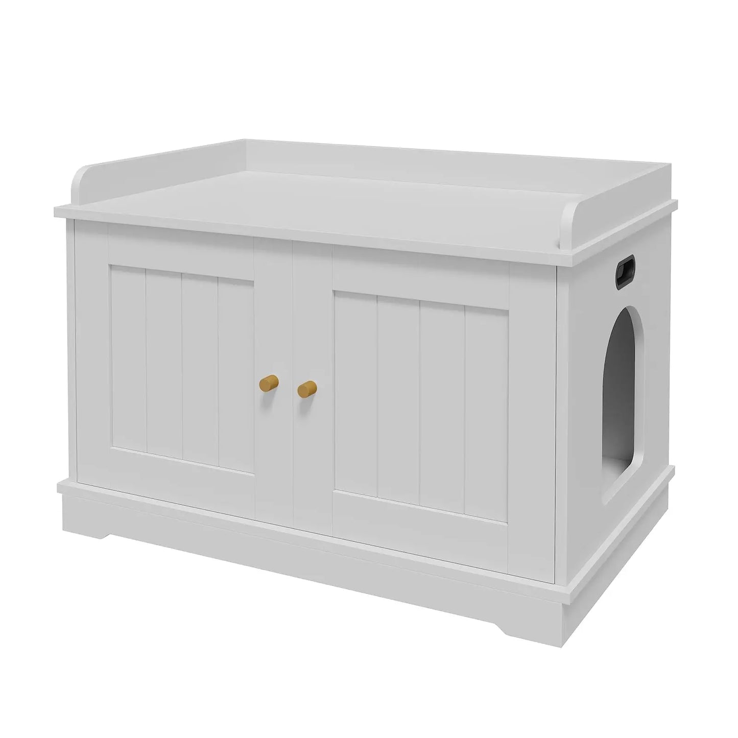 HiMISSCN Wooden Cat Litter Box Enclosure Barn Door Ventilated