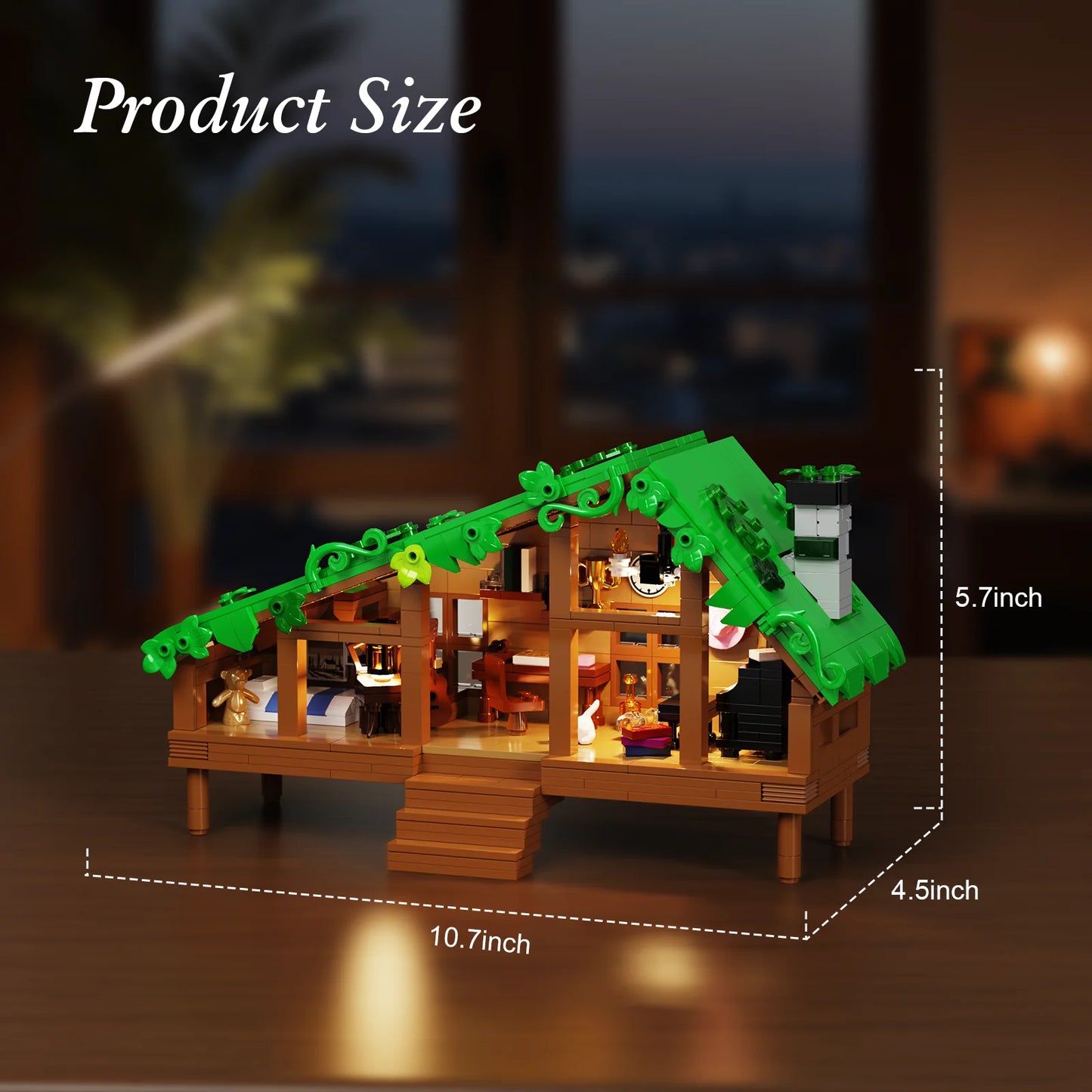 Folk Cabin Forest House Building Blocks Set Home Decor Gifts