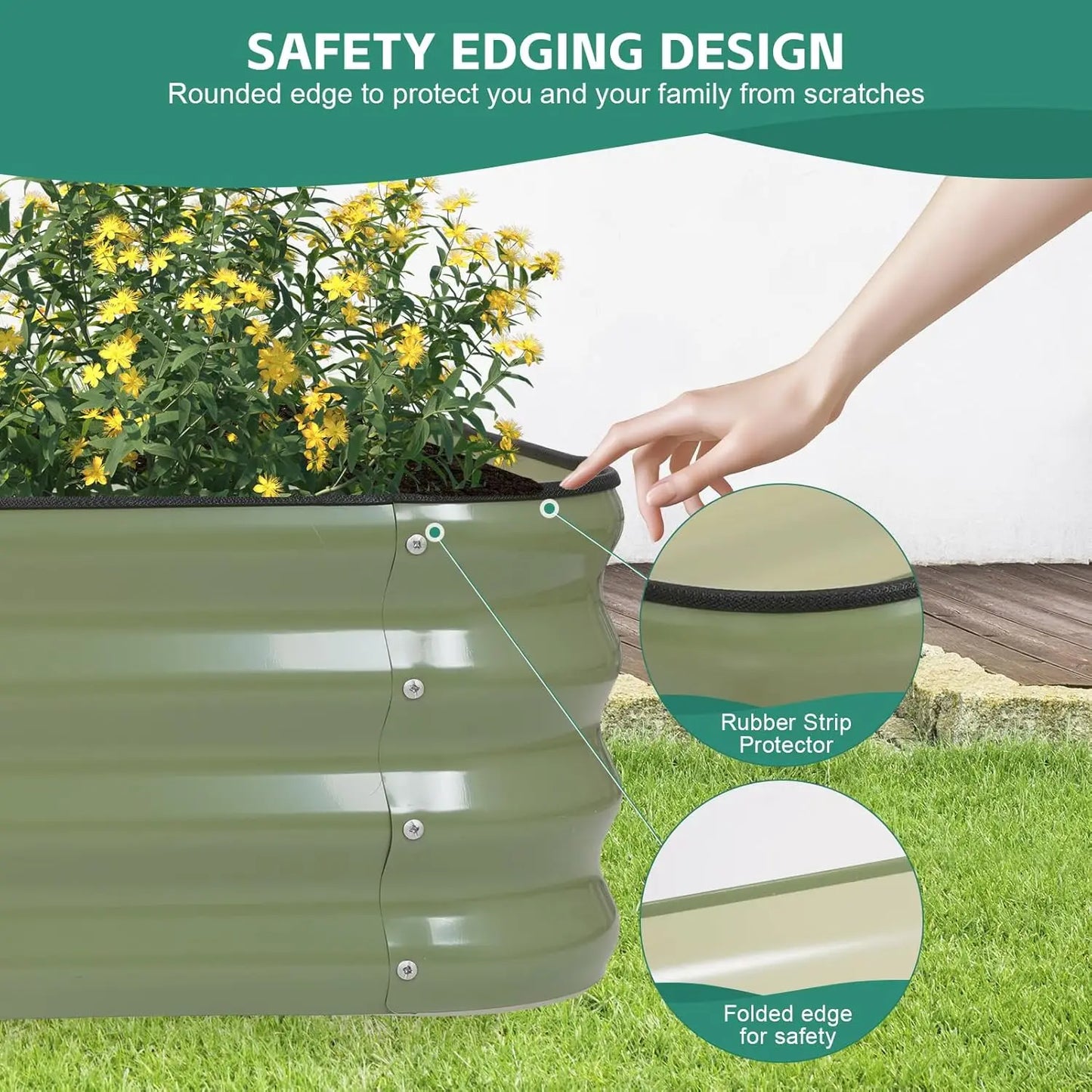 Modular Galvanized Raised Garden Bed Kit 3-In-1 for Outdoors