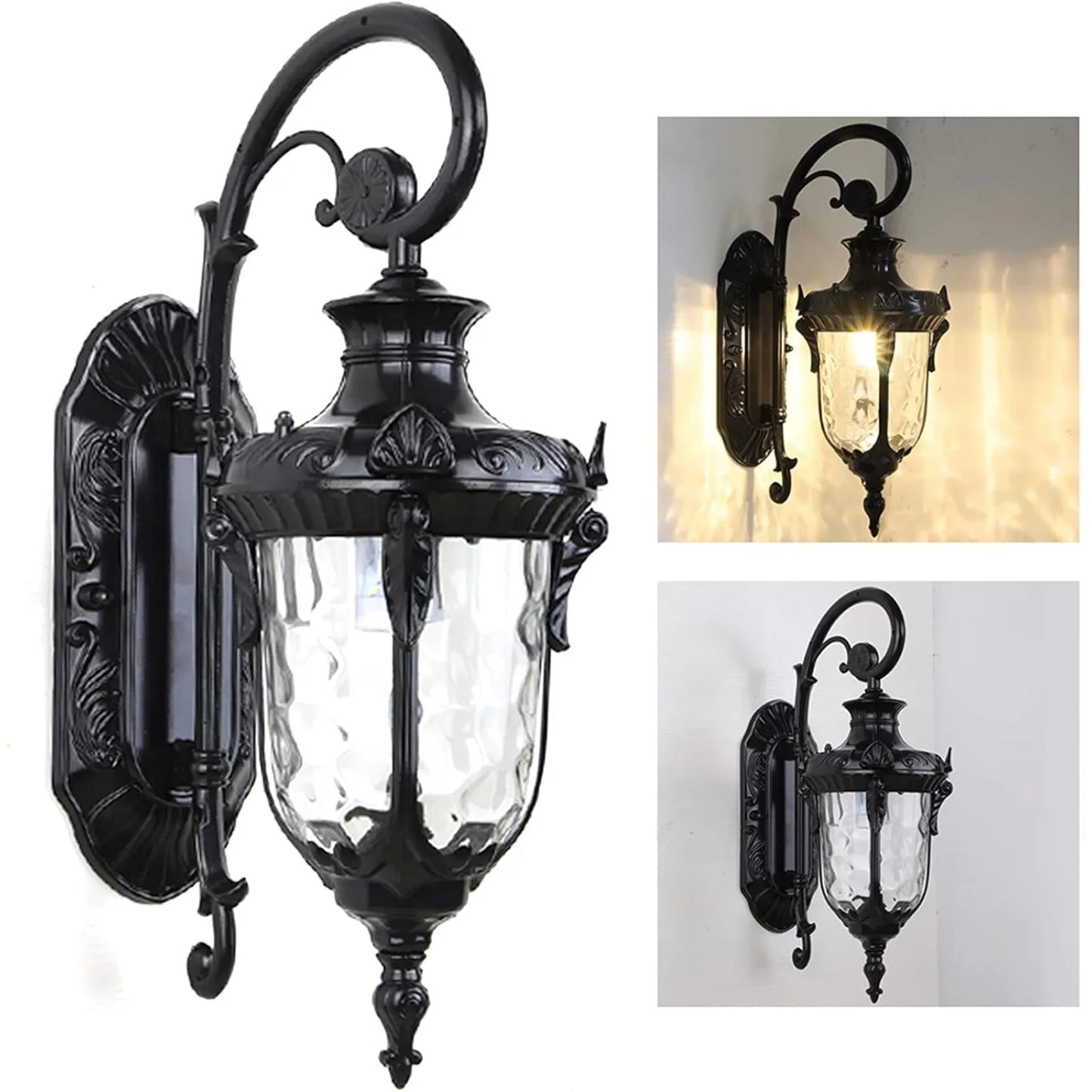 Bymaocar Waterproof Sconce Wall Mount Porch Light Outdoor Glass Shade