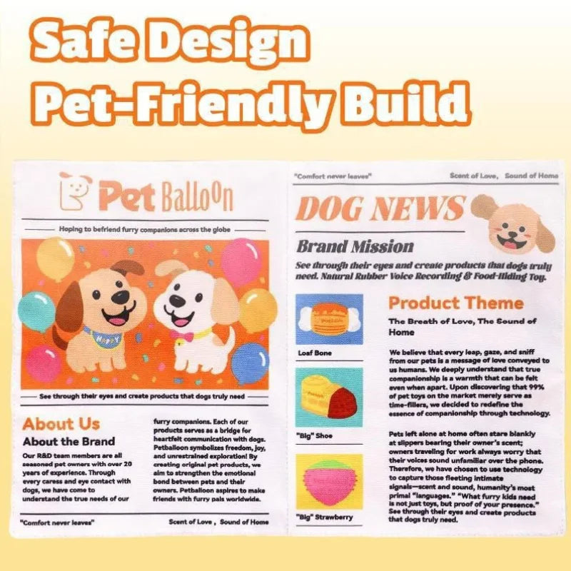 Rustle Newspaper Dog Toy 600D Oxford Tough Bite Interactive Sound Making Paper Look Puppy Anxiety Relief Chew Play Toy