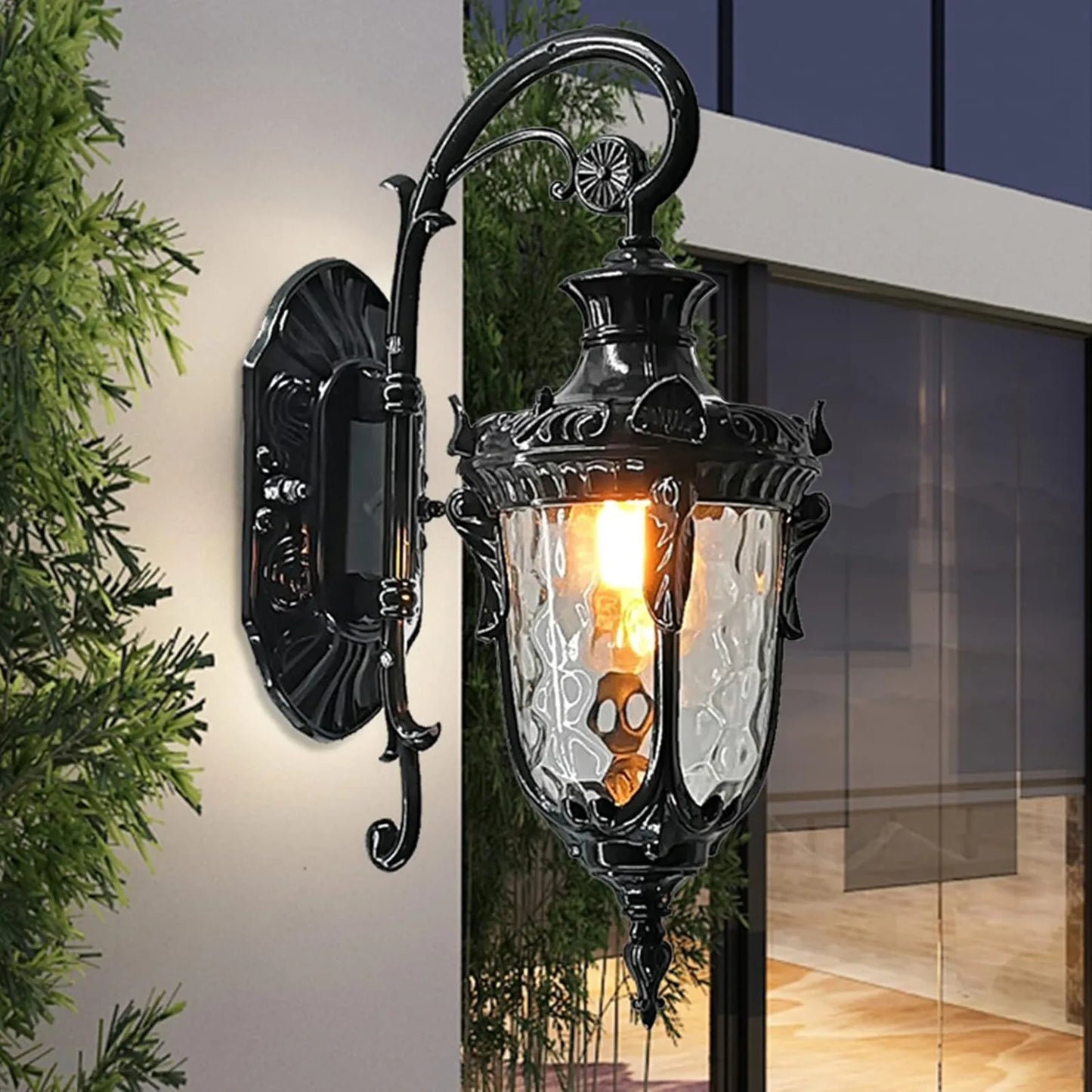 Bymaocar Waterproof Sconce Wall Mount Porch Light Outdoor Glass Shade