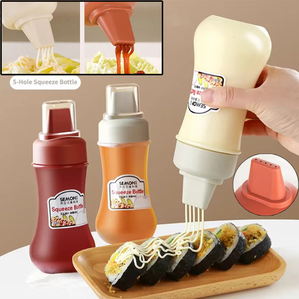 Graduated Squeeze Sauce Bottle Condiment Dispenser Ketchup BBQ