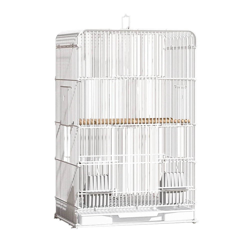 Wrought Iron Bird Cage Portable Parrot Cage Indoor Outdoor Tray