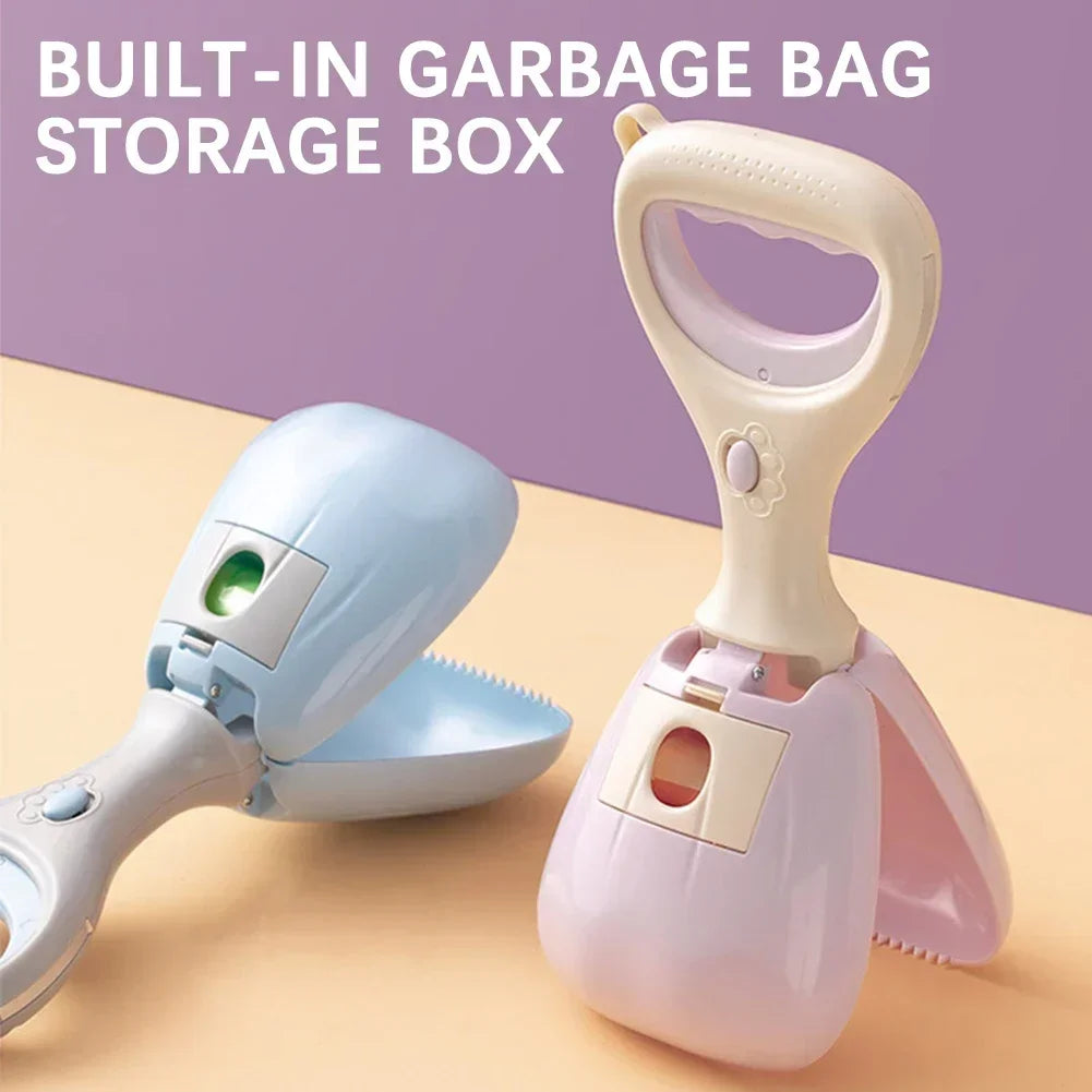 Convenient Outdoor Dog Waste Picker Built-in Disposable Bag Holder Ergonomic Handheld Poop Collector for Daily Walking In Stock