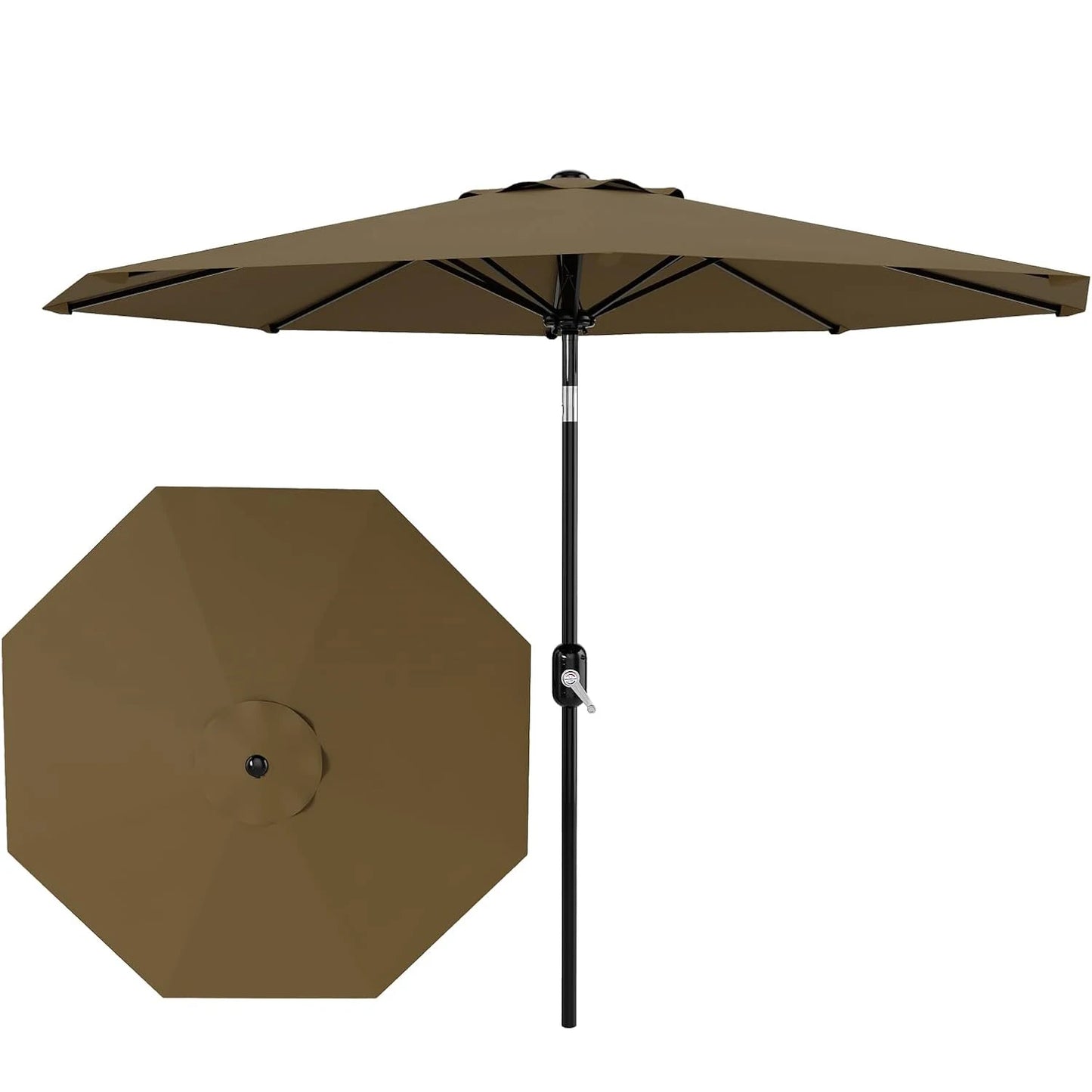 Patio Umbrella With Crank Lift Push Button Tilt Outdoor