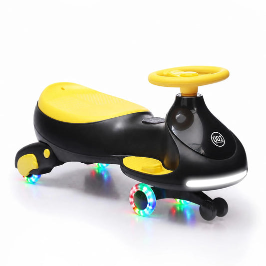 12V Electric Wiggle Car For Kids, 2 In 1 Ride On Swing Car With Pedal, Flashing Wheels Music, Anti-Rollover Toy For Toddlers