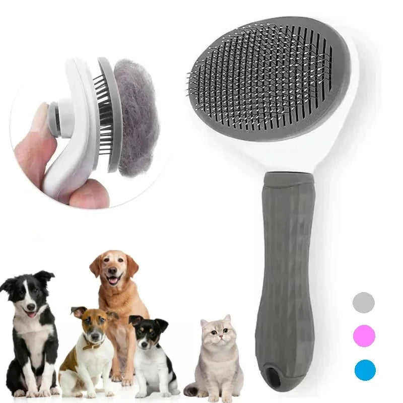 Self Cleaning Pet Hair Remover Brush For Dogs And Cats