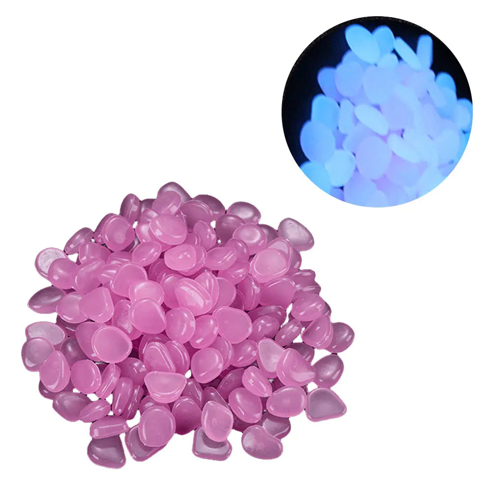 APWIKOGER Glow In The Dark Garden Pebbles 100Pcs Luminous Stones