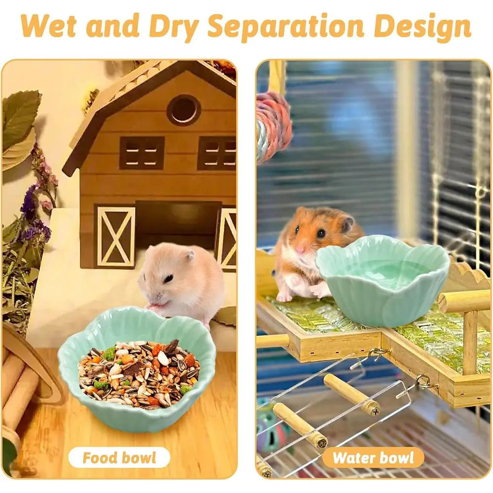 2 Pcs Pet Hamster Bowl, Dwarf Hamster Food Bowl, Small Animal Food Dish for Guinea Pigs, Hedgehogs, Mice, Pygmy Hamsters, Cheeky