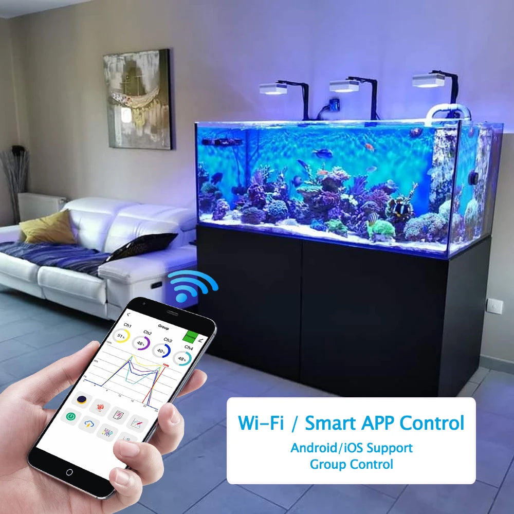 PopBloom RL90 WiFi Full Spectrum Reef LED Aquarium Light