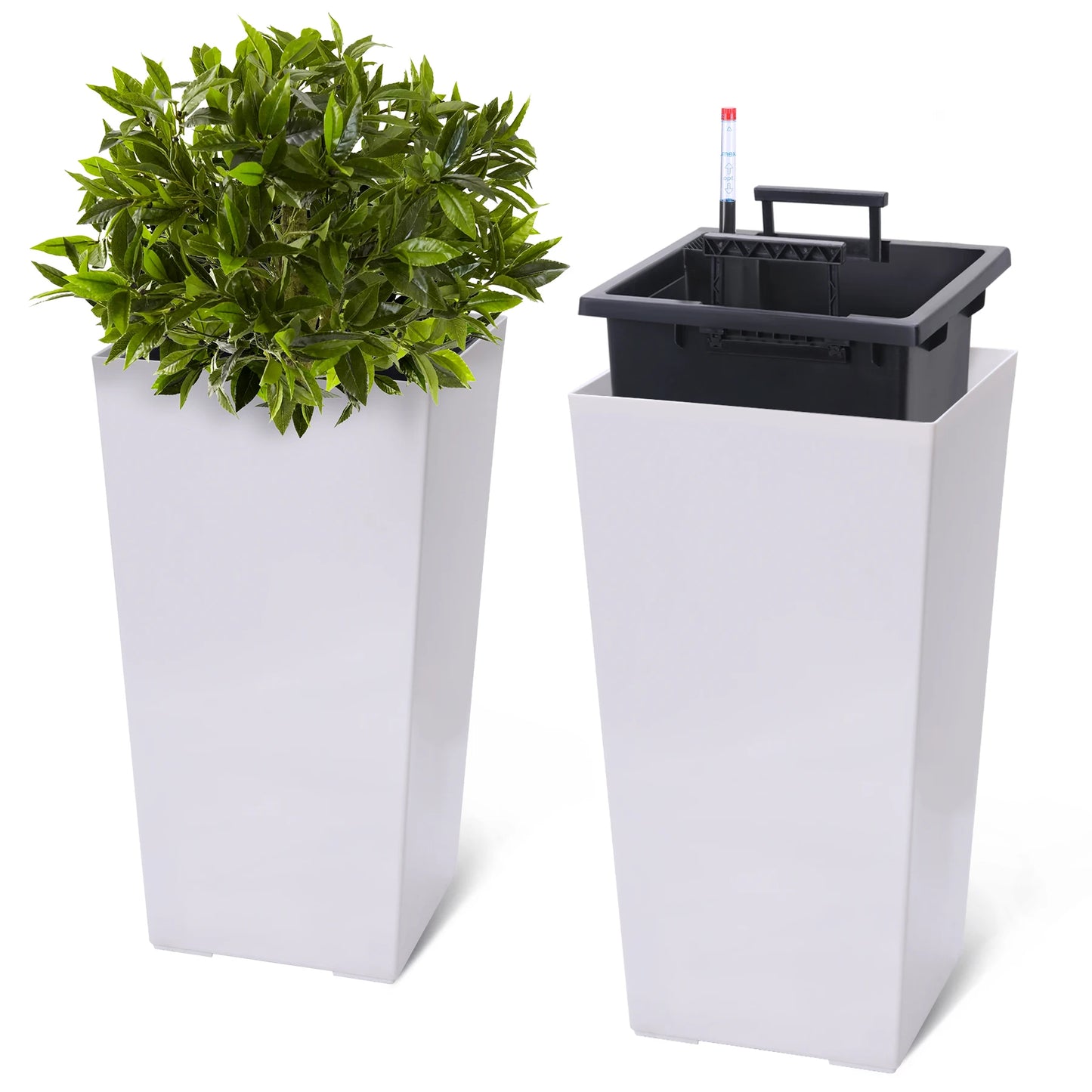 HobbyLane Indoor Outdoor Planter With Shelf Insert Self Absorbing Plastic