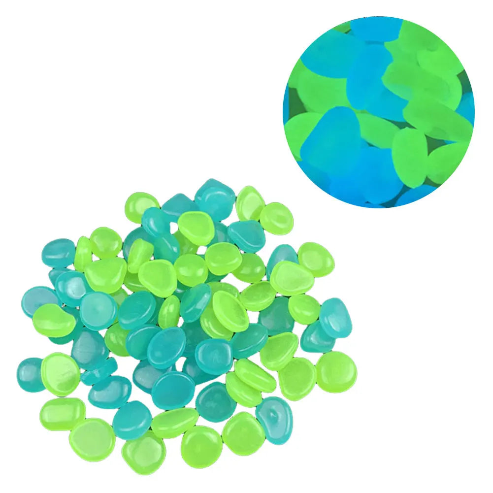 APWIKOGER Glow In The Dark Garden Pebbles 100Pcs Luminous Stones