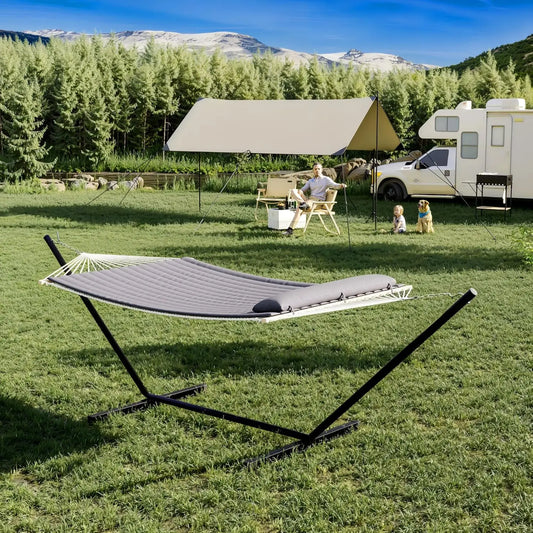 TWISTER.CK Heavy Duty Double Hammock With Stand For Two Person
