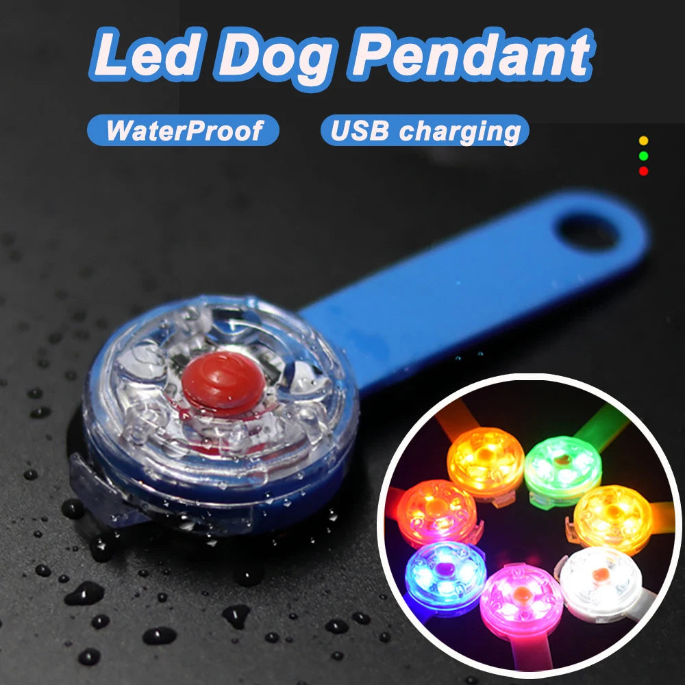NONECN LED Pet Collar Pendant Night Safety Light IPX7 Waterproof